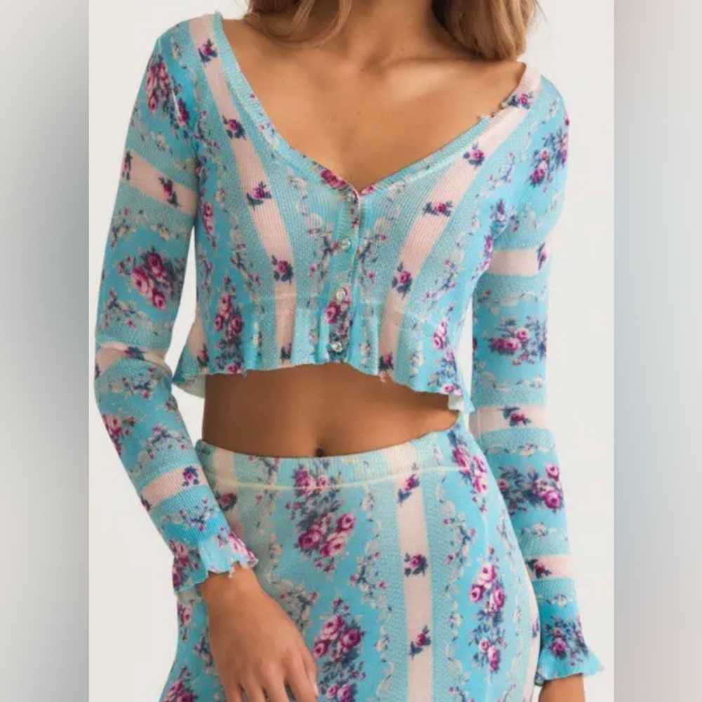 LoveShackFancy Andalyee crop cardigan in natural